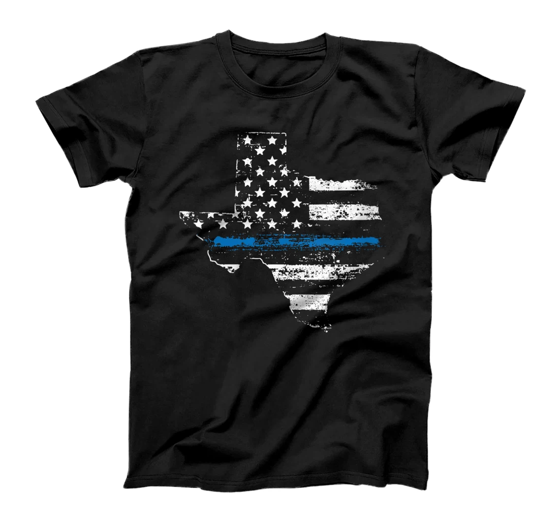 Womens Texas Back the Blue Support Thin Blue Line II T-Shirt