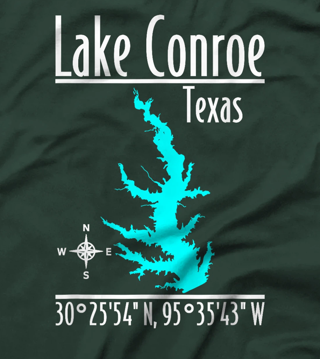 Womens Modern Lake Conroe - Texas T-Shirt