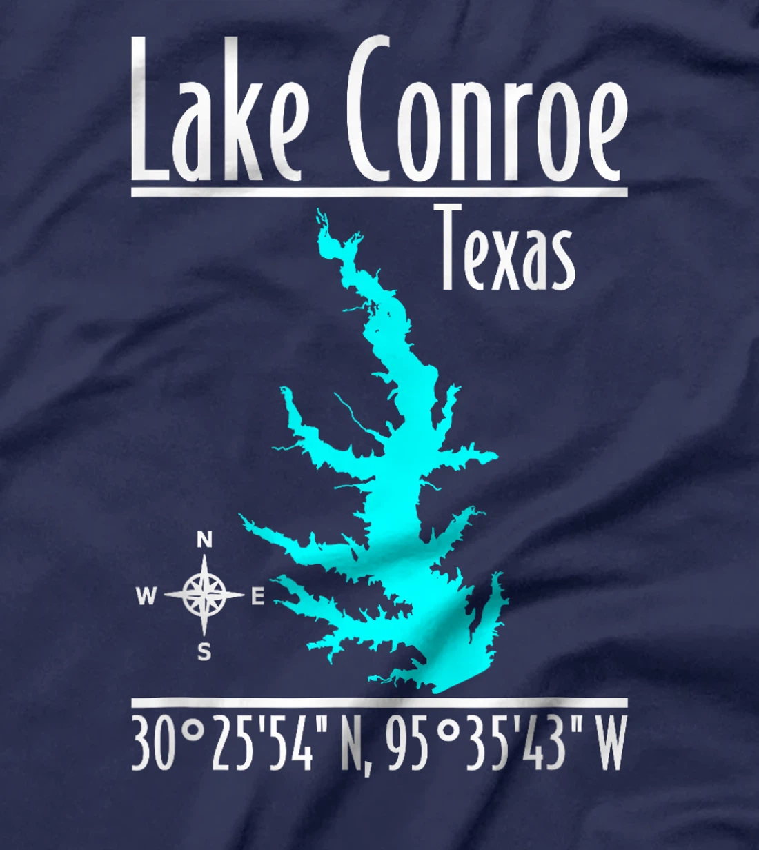 Womens Modern Lake Conroe - Texas T-Shirt