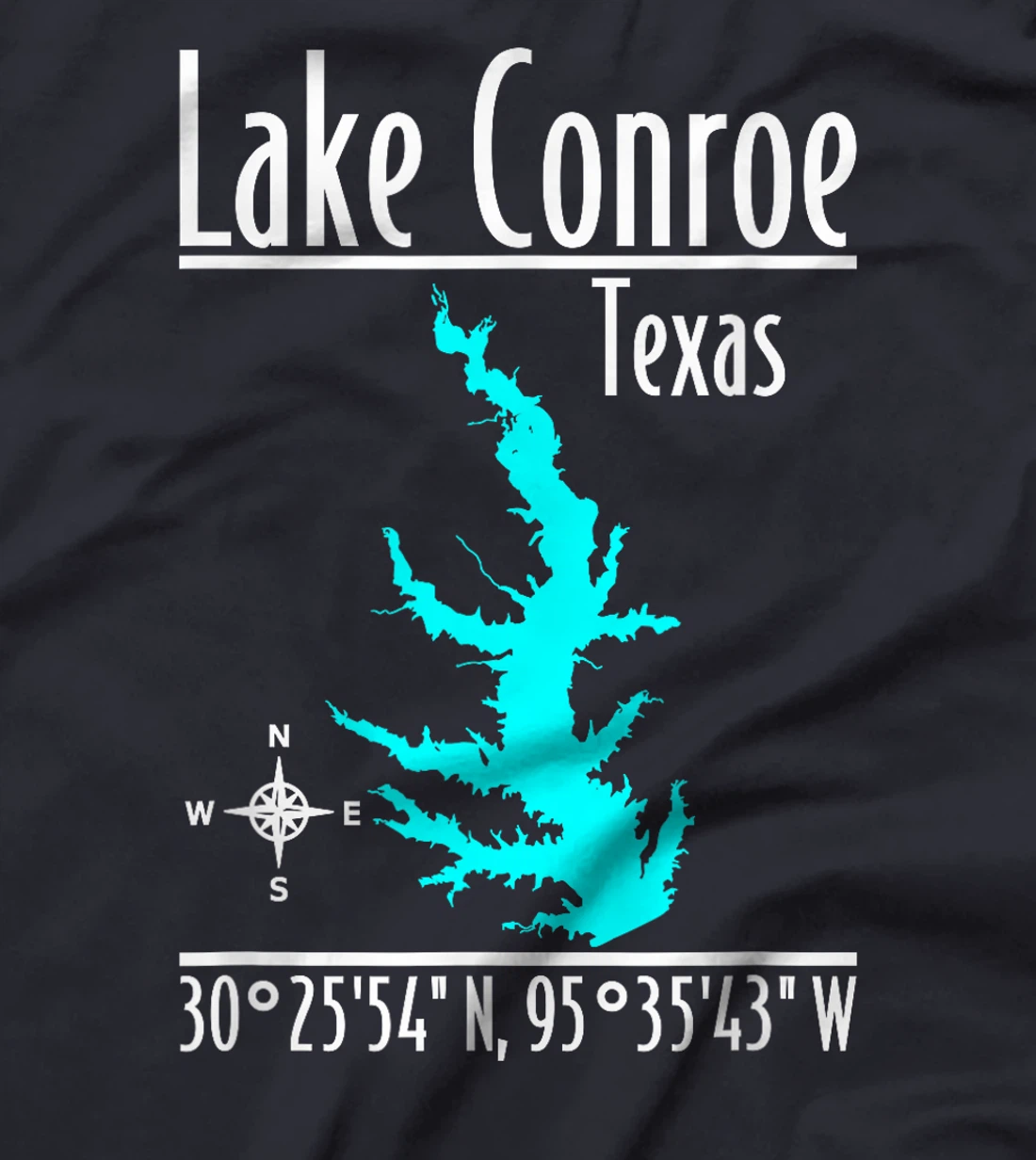 Womens Modern Lake Conroe - Texas T-Shirt