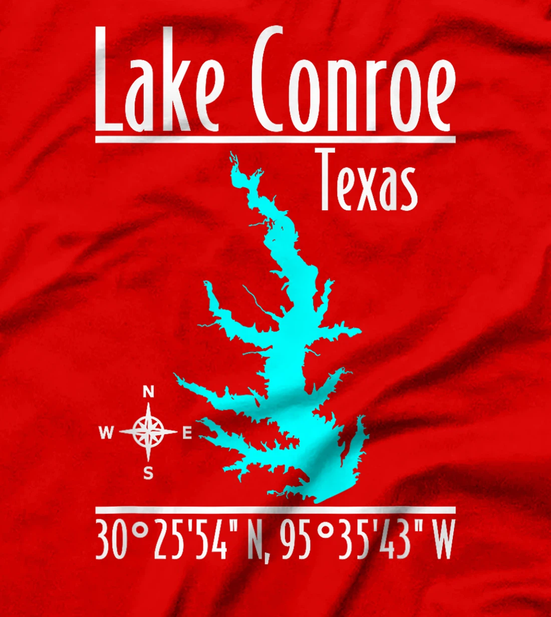 Womens Modern Lake Conroe - Texas T-Shirt