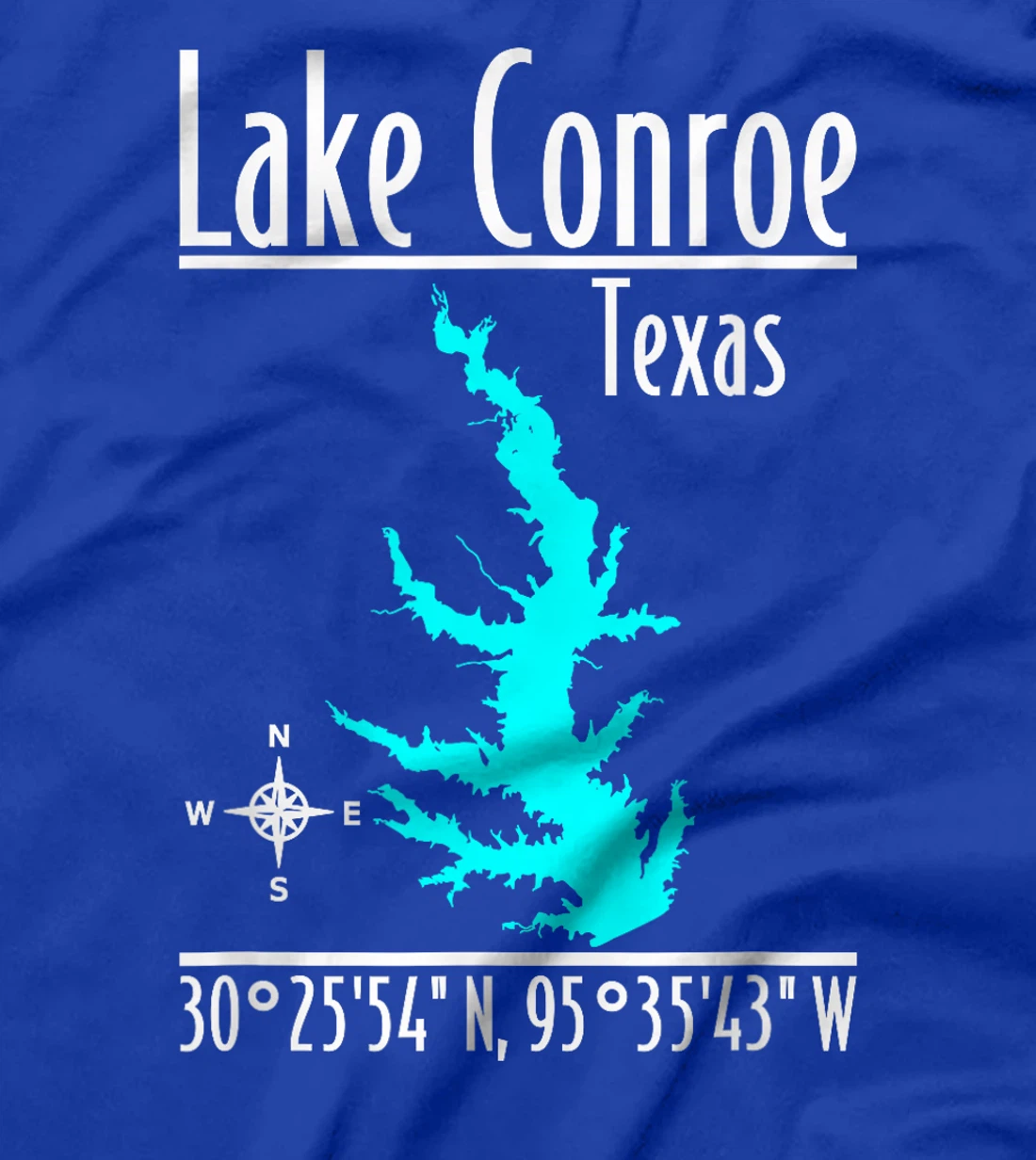 Womens Modern Lake Conroe - Texas T-Shirt