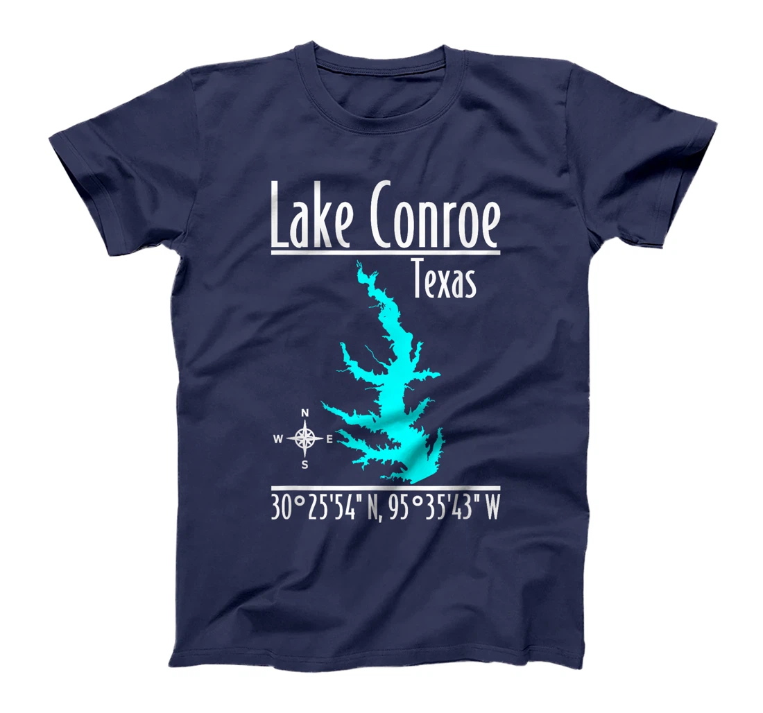 Womens Modern Lake Conroe - Texas T-Shirt
