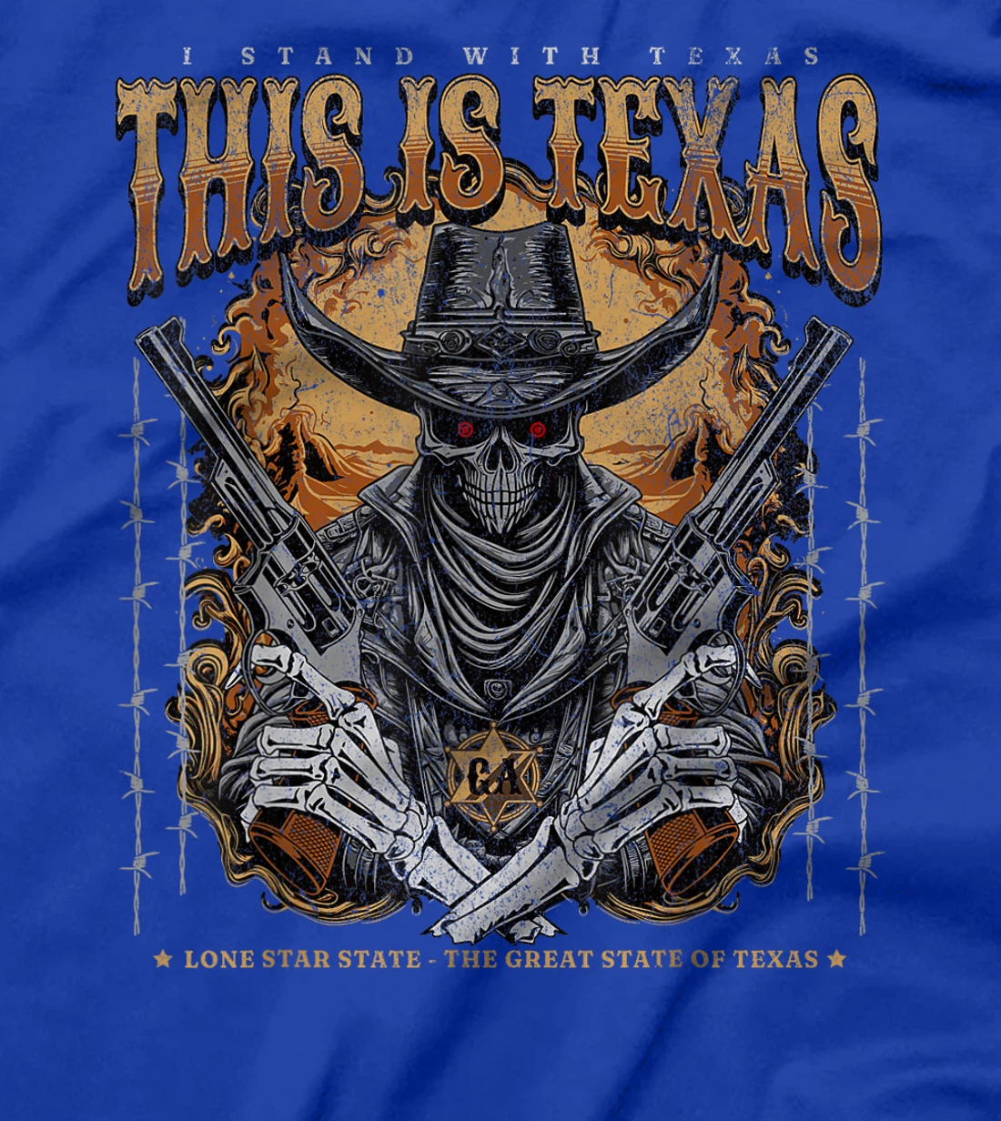 THIS IS TEXAS I Stand With Texas Sheriff Skul State of Texas T-Shirt