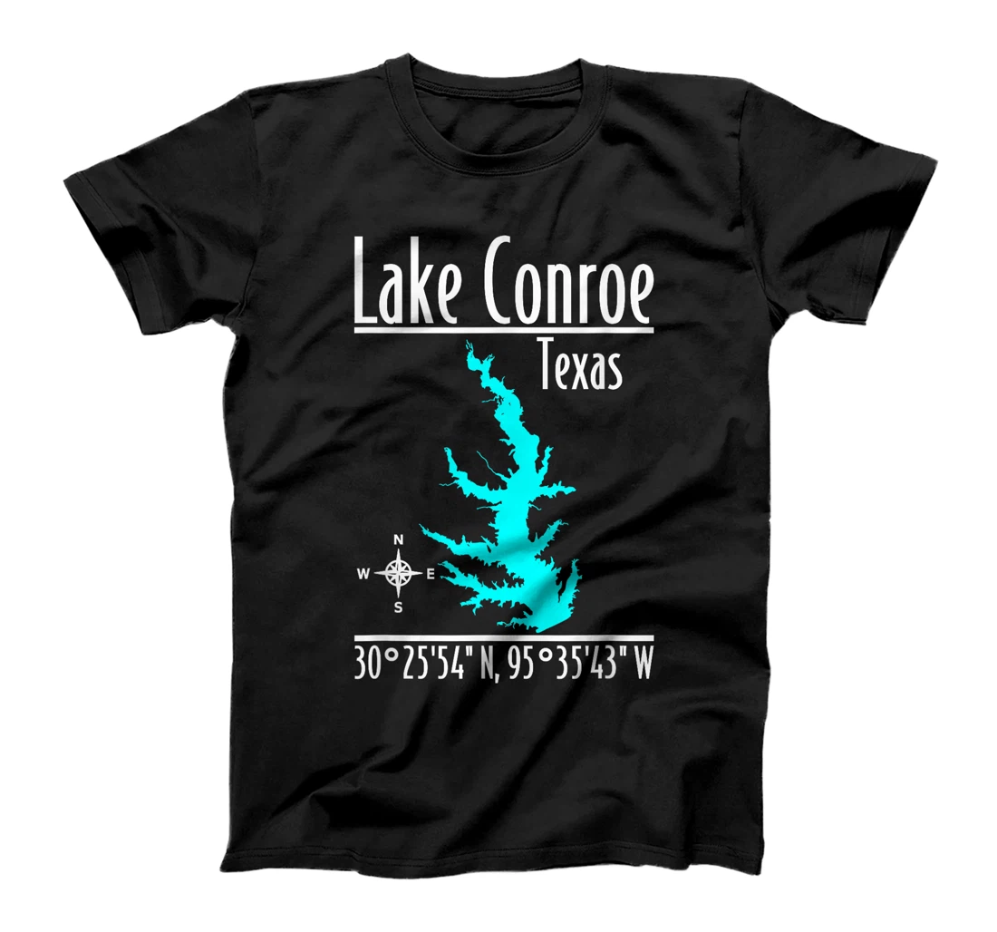 Womens Modern Lake Conroe - Texas T-Shirt