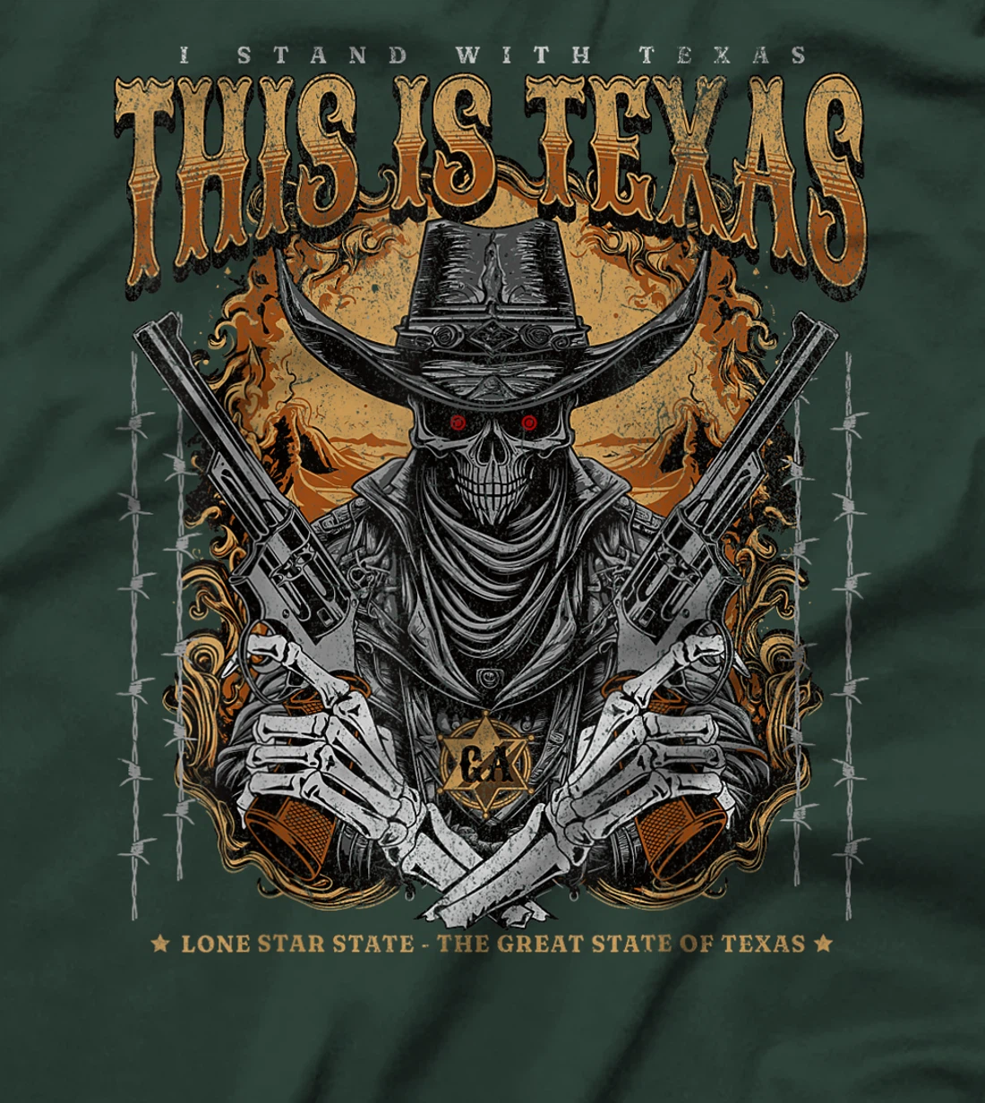 THIS IS TEXAS I Stand With Texas Sheriff Skul State of Texas T-Shirt