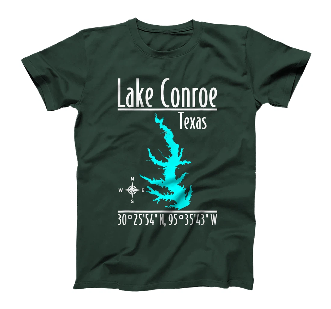 Womens Modern Lake Conroe - Texas T-Shirt