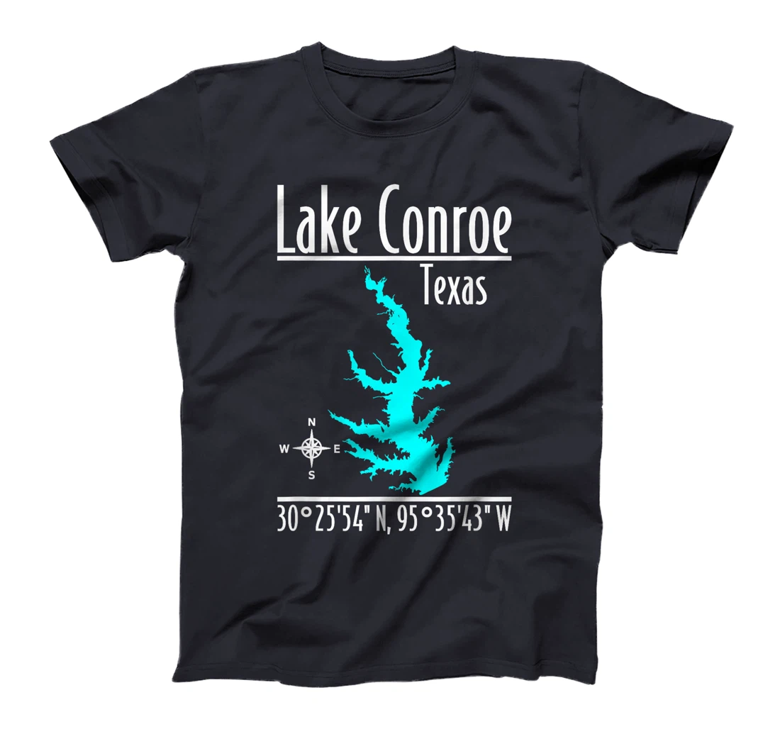 Womens Modern Lake Conroe - Texas T-Shirt