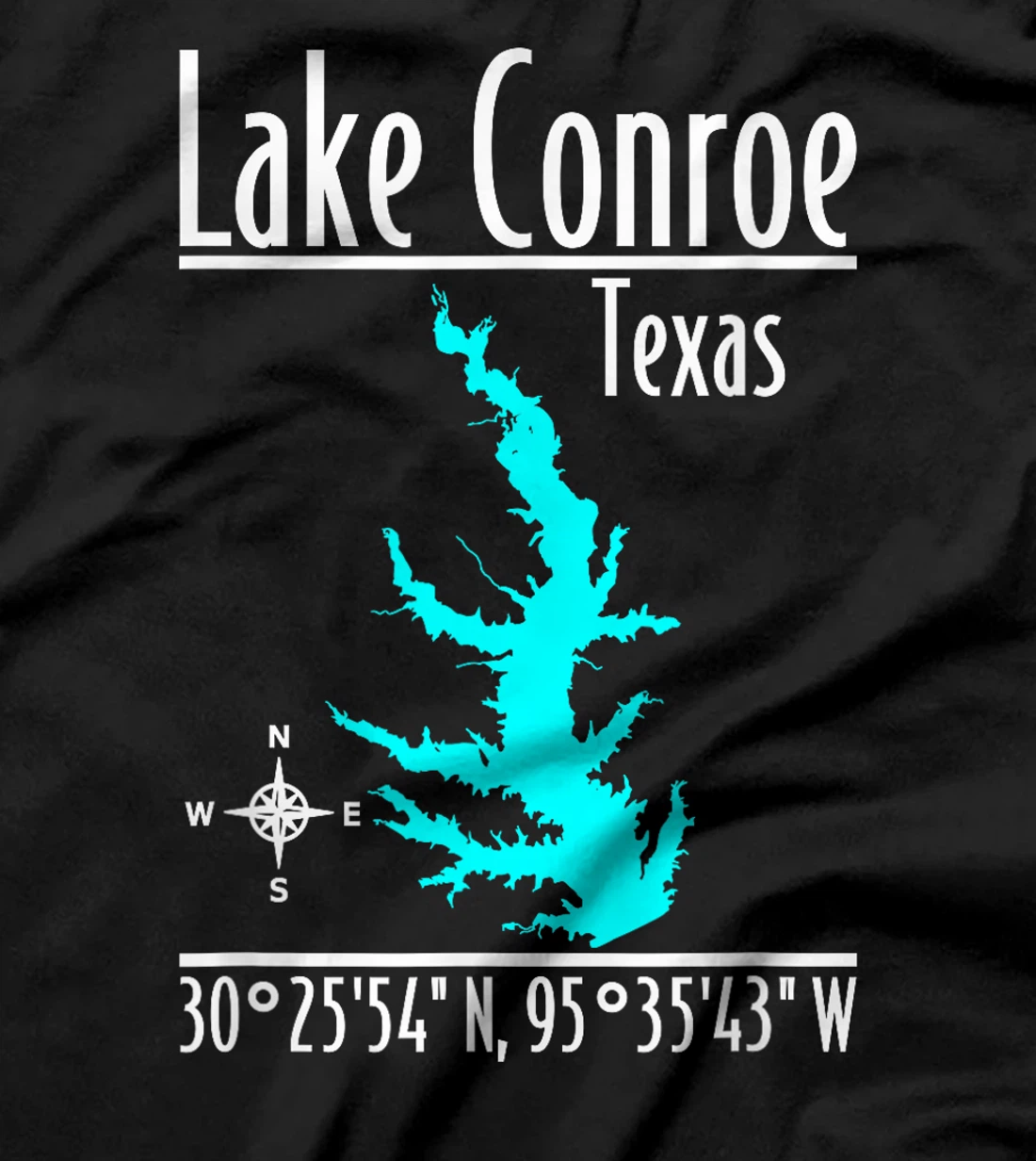 Womens Modern Lake Conroe - Texas T-Shirt