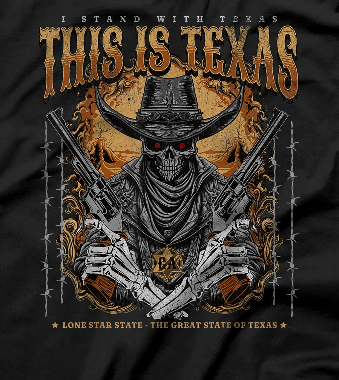 THIS IS TEXAS I Stand With Texas Sheriff Skul State of Texas T-Shirt