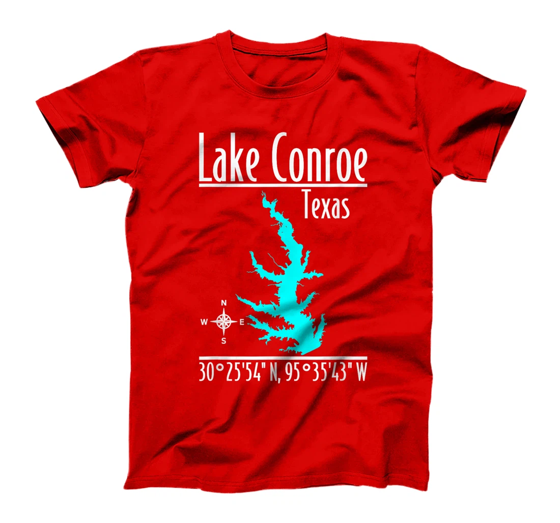 Womens Modern Lake Conroe - Texas T-Shirt