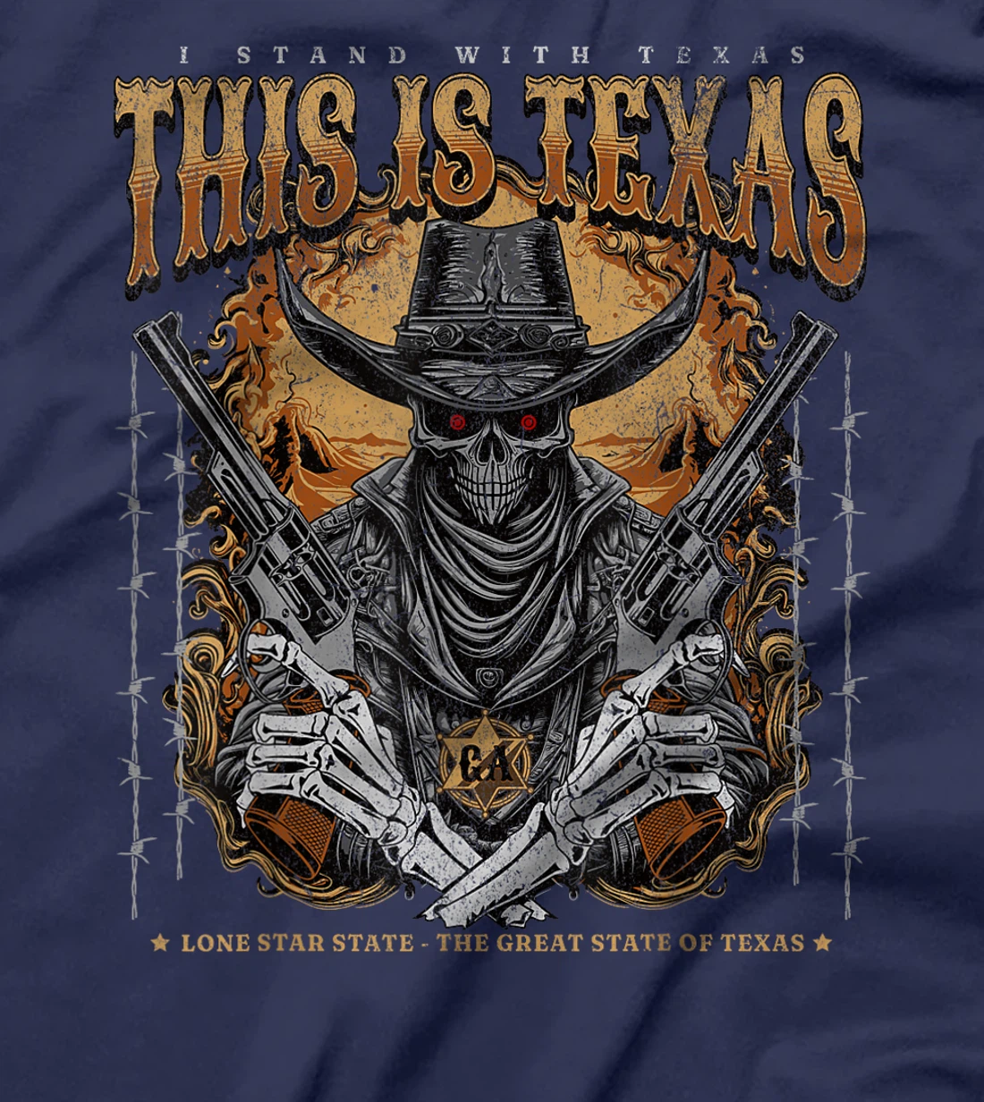 THIS IS TEXAS I Stand With Texas Sheriff Skul State of Texas T-Shirt