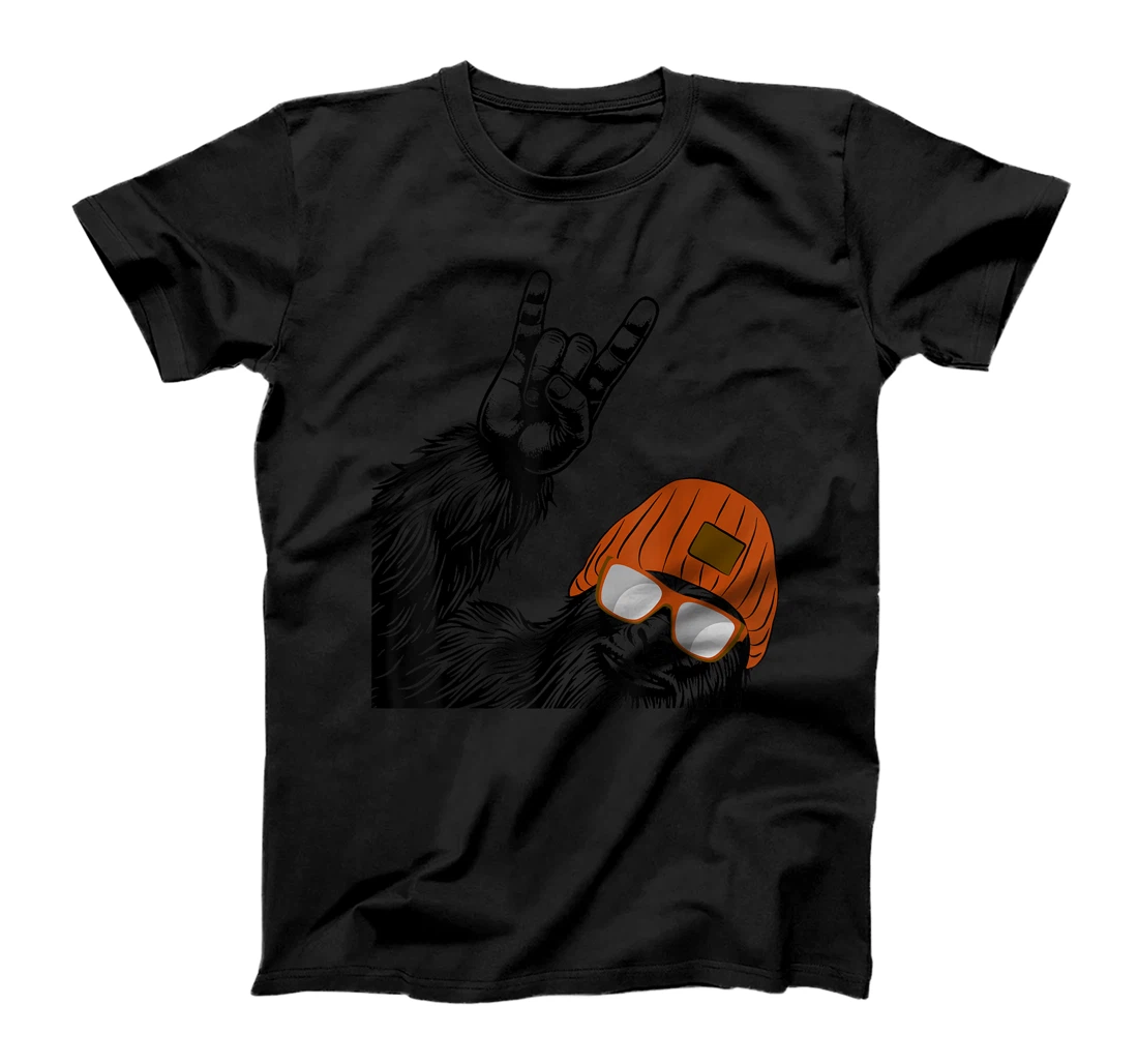 Texas Sasquatch In Orange Hat & Orange Sunglasses T-Shirt