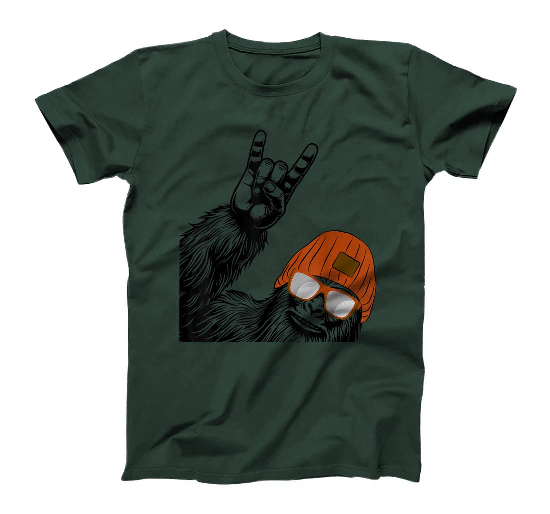 Texas Sasquatch In Orange Hat & Orange Sunglasses T-Shirt