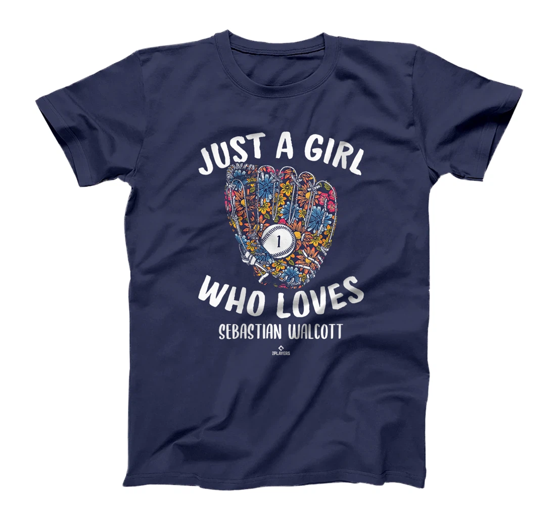Womens Just a Girl Who Loves Sebastian Walcott Texas MLBPA T-Shirt