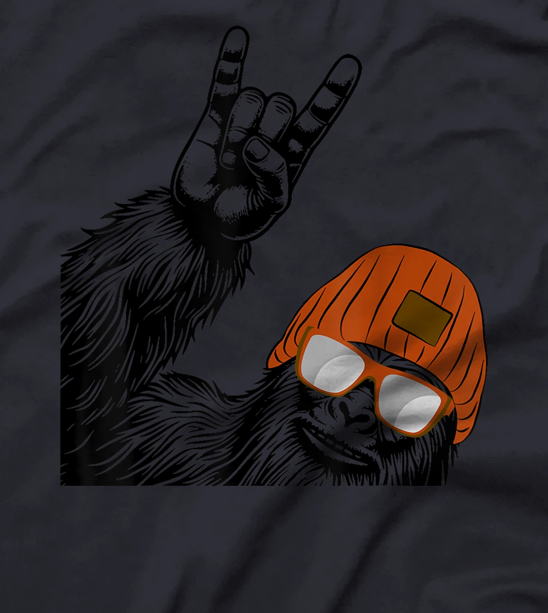 Texas Sasquatch In Orange Hat & Orange Sunglasses T-Shirt