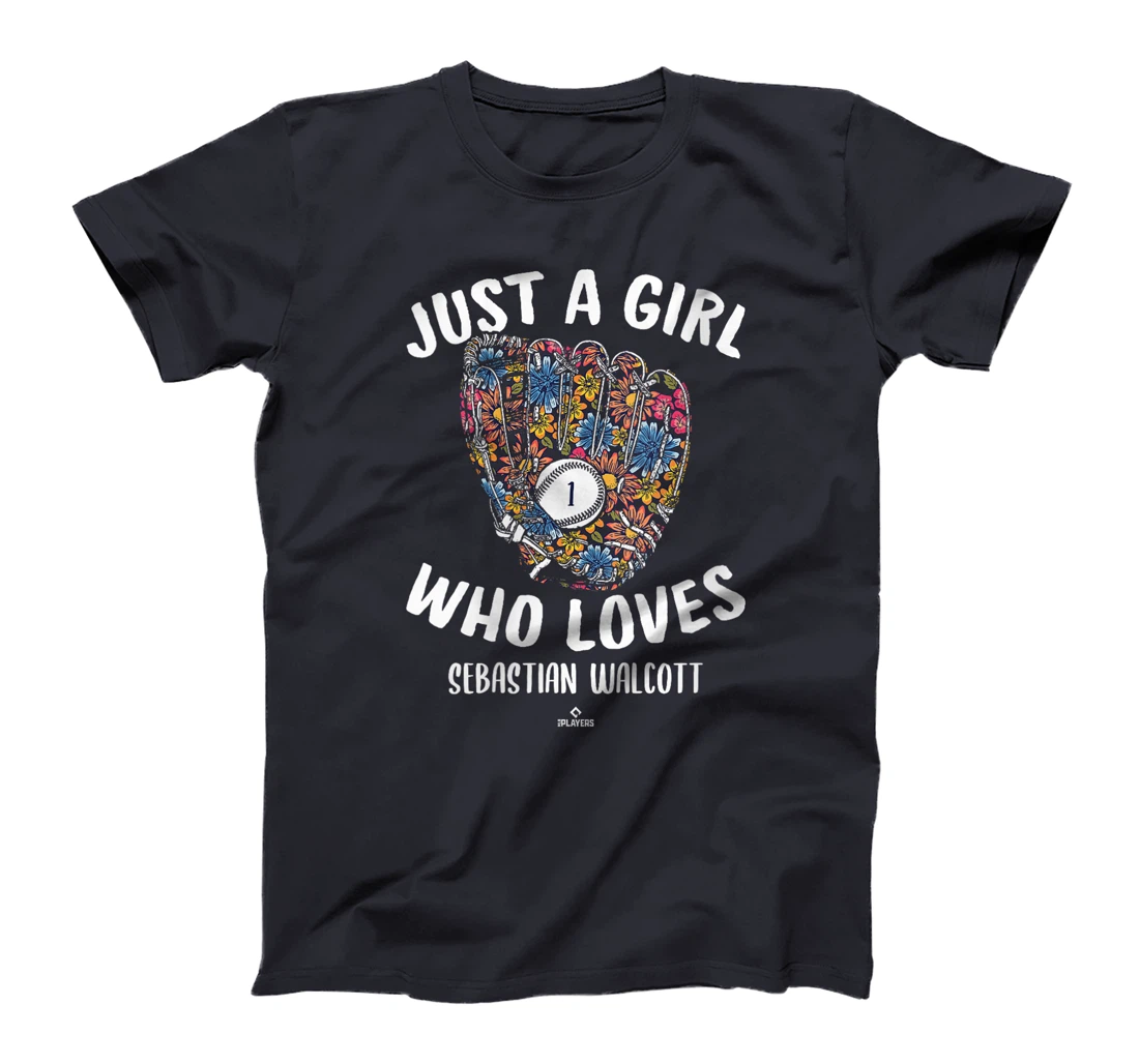 Womens Just a Girl Who Loves Sebastian Walcott Texas MLBPA T-Shirt
