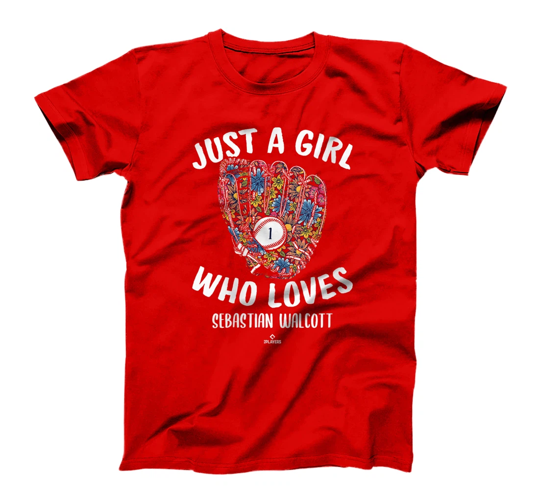 Womens Just a Girl Who Loves Sebastian Walcott Texas MLBPA T-Shirt