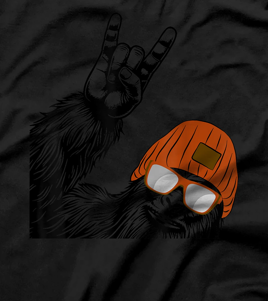Texas Sasquatch In Orange Hat & Orange Sunglasses T-Shirt