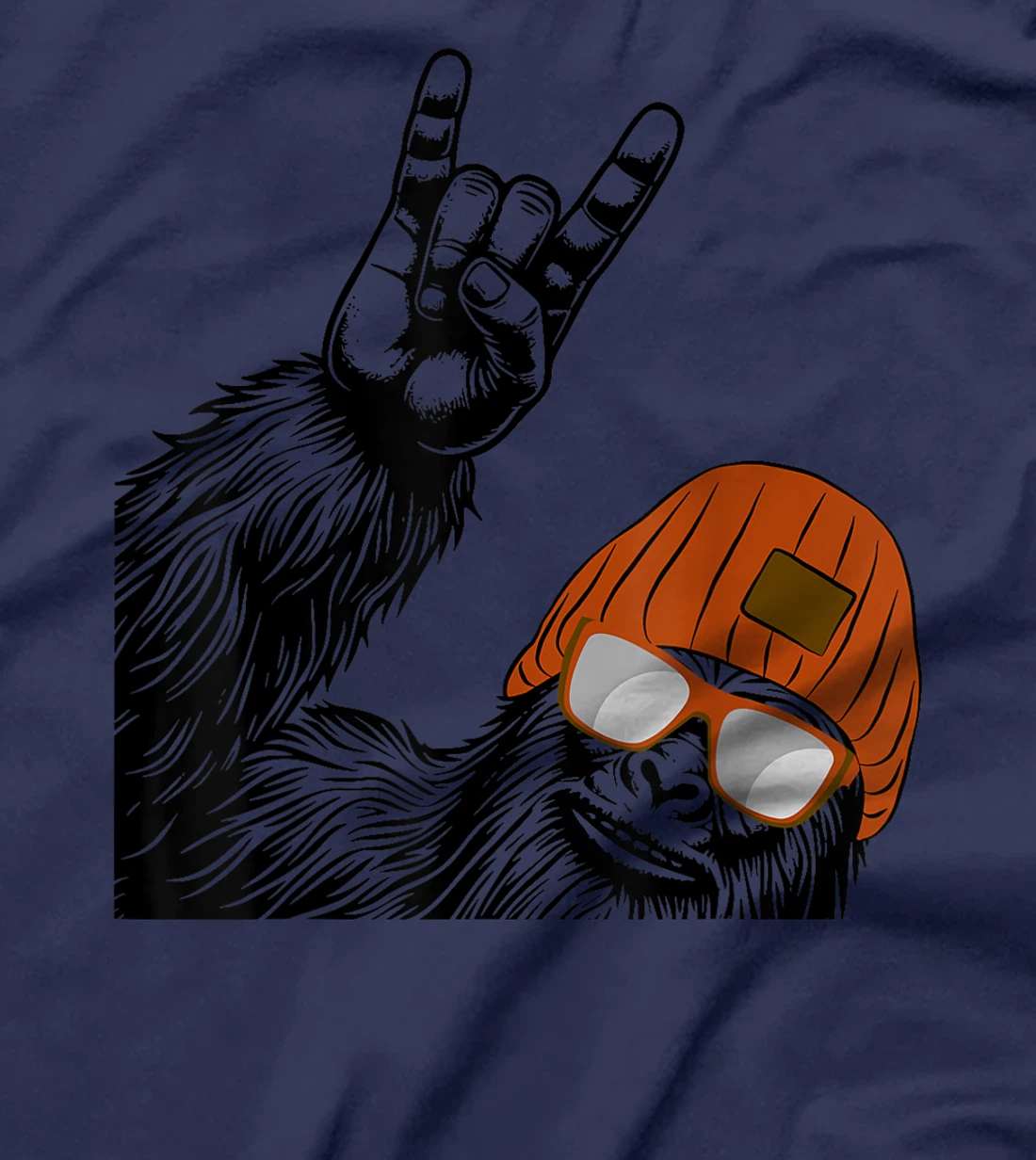 Texas Sasquatch In Orange Hat & Orange Sunglasses T-Shirt