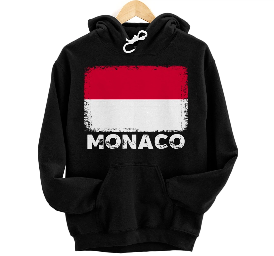 Monaco people Vintage Monaco Flag Pullover Hoodie