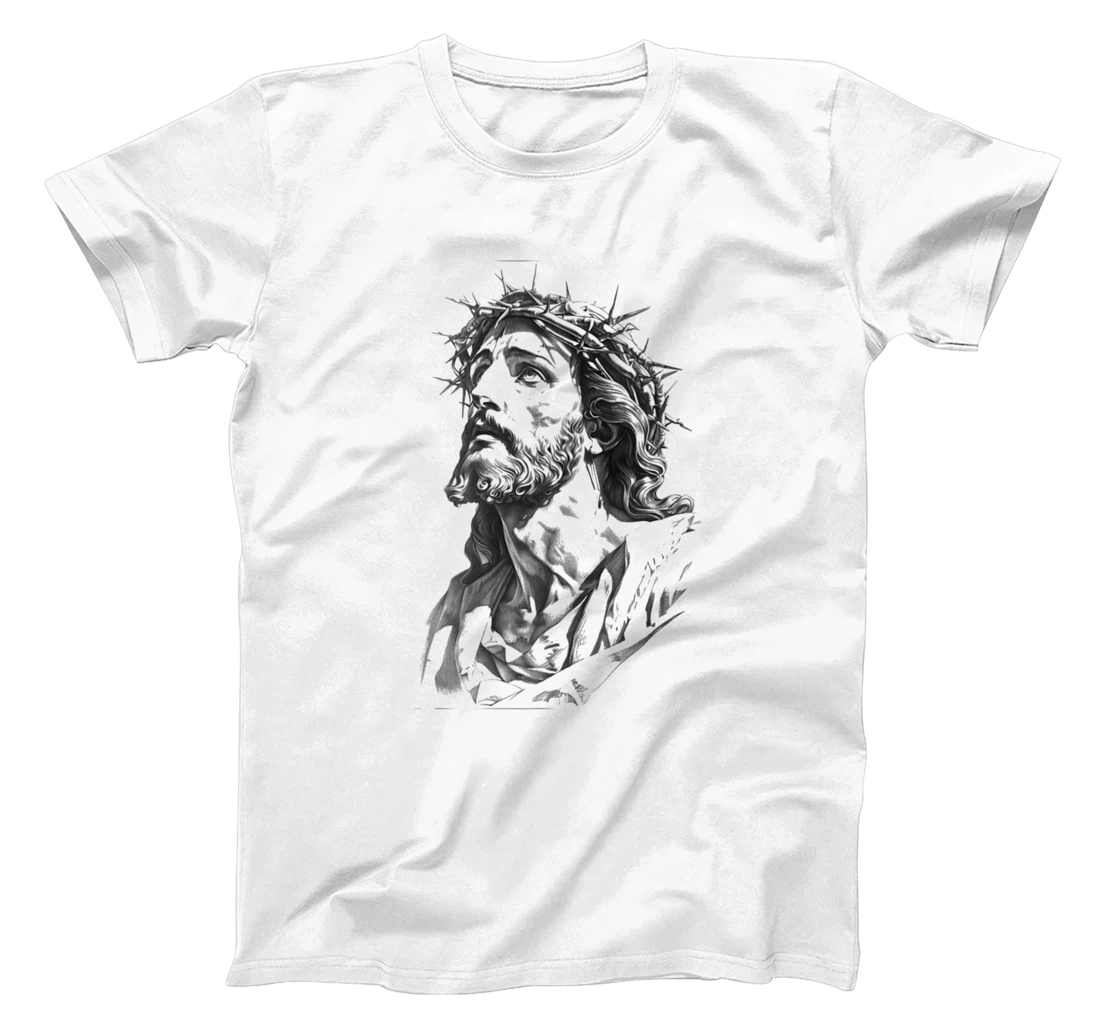 Jesus with Crown of Thorns, Jesus T-Shirt Jesus God's Son Premium T-Shirt