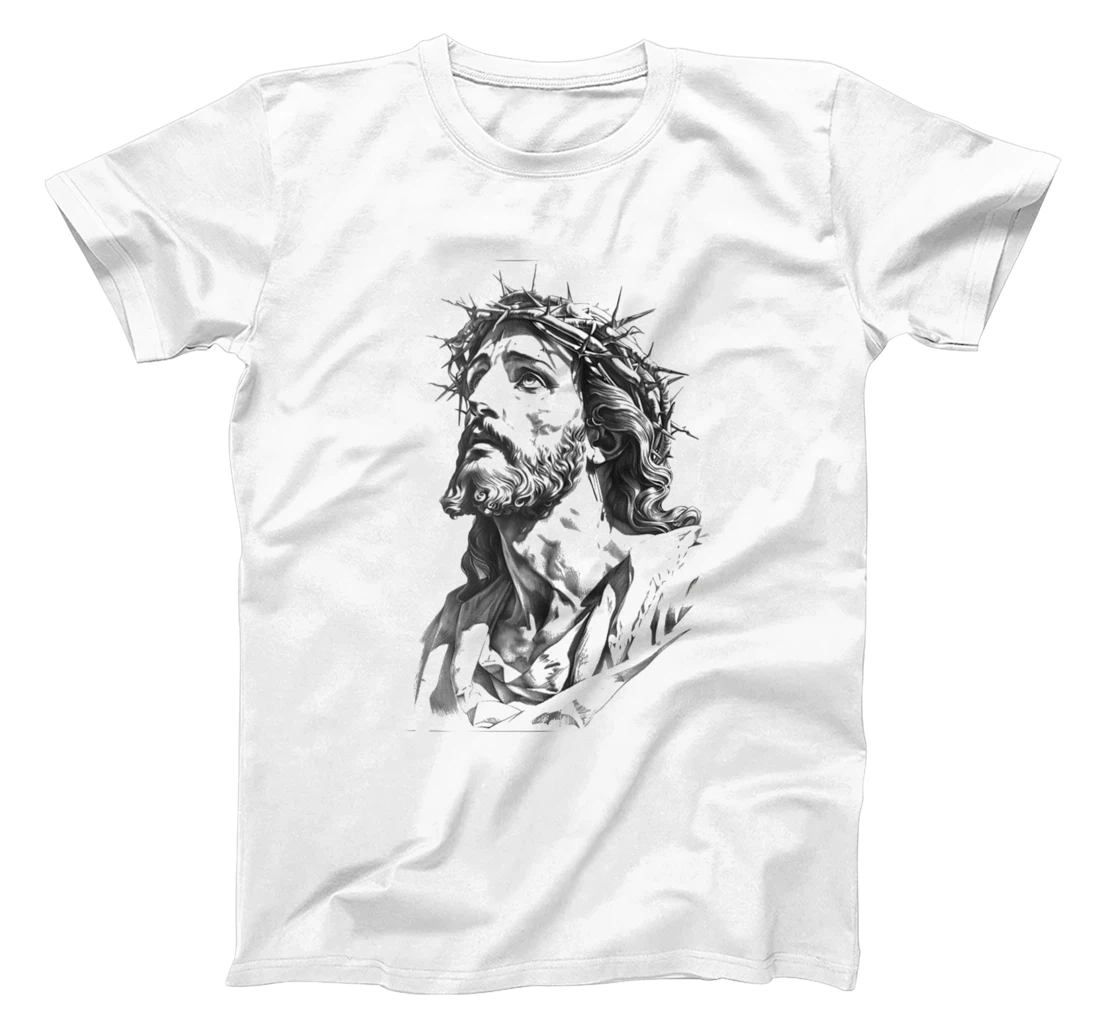 Jesus with Crown of Thorns, Jesus T-Shirt Jesus God's Son T-Shirt