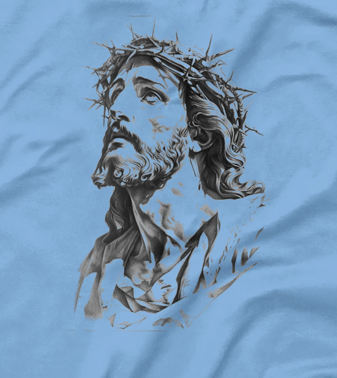 Jesus with Crown of Thorns, Jesus T-Shirt Jesus God's Son T-Shirt