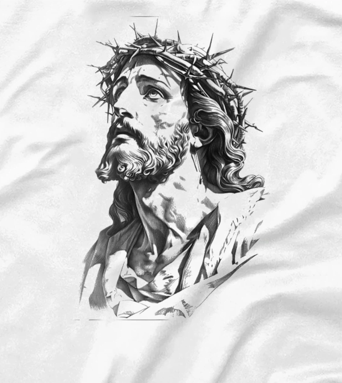 Jesus with Crown of Thorns, Jesus T-Shirt Jesus God's Son Premium T-Shirt