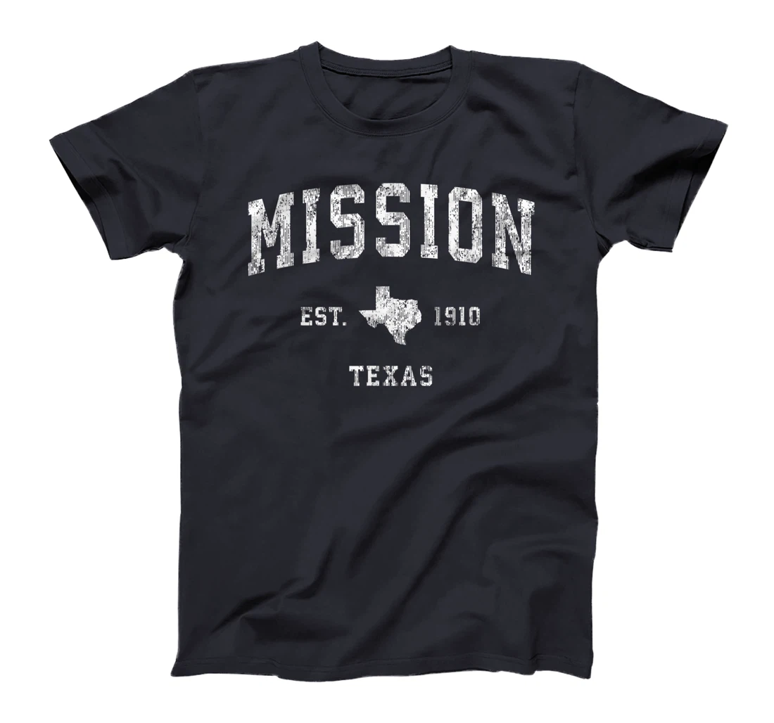 Womens Mission Texas TX Vintage Athletic Sports Design T-Shirt
