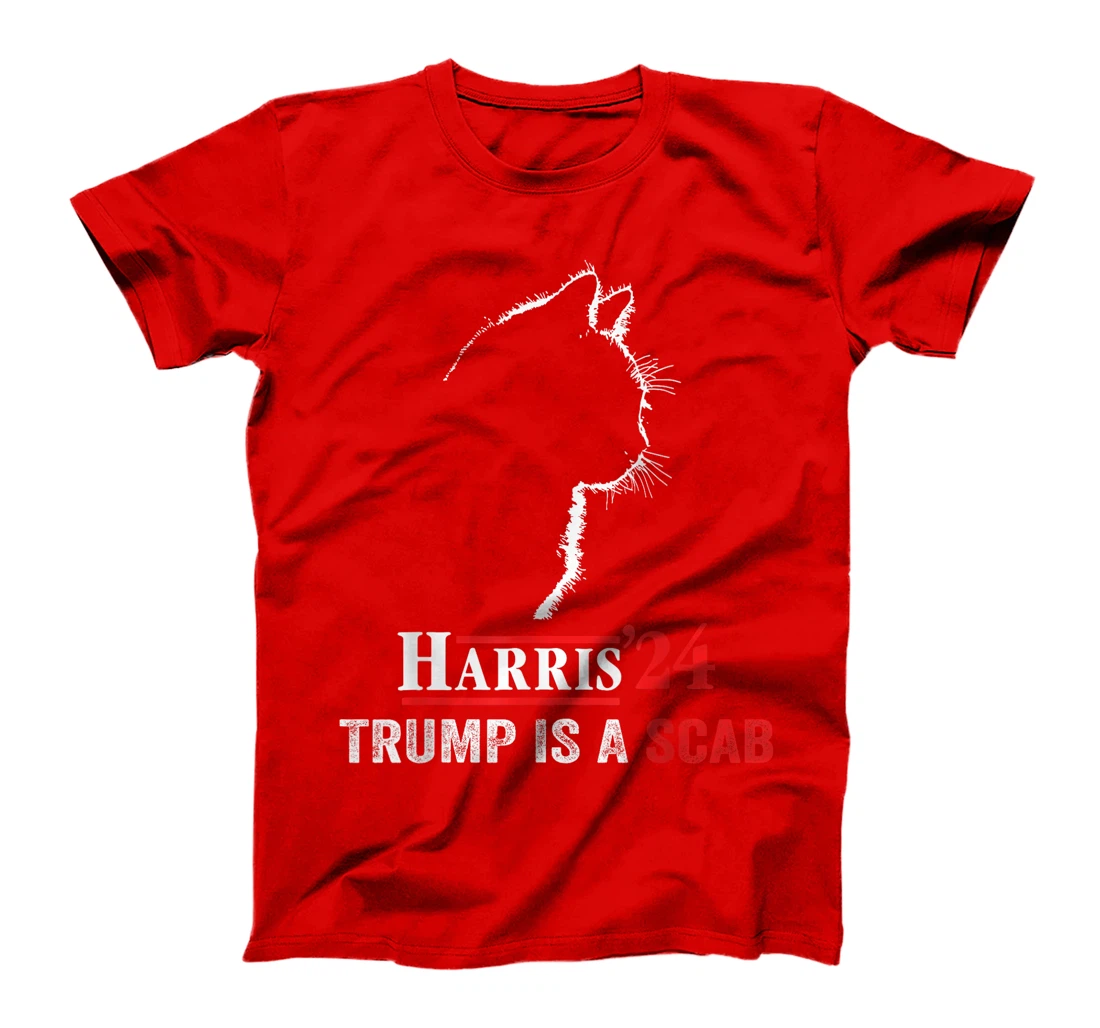 Donald Trump Is A Scab Vote Harris Valz Cat Lady T-Shirt
