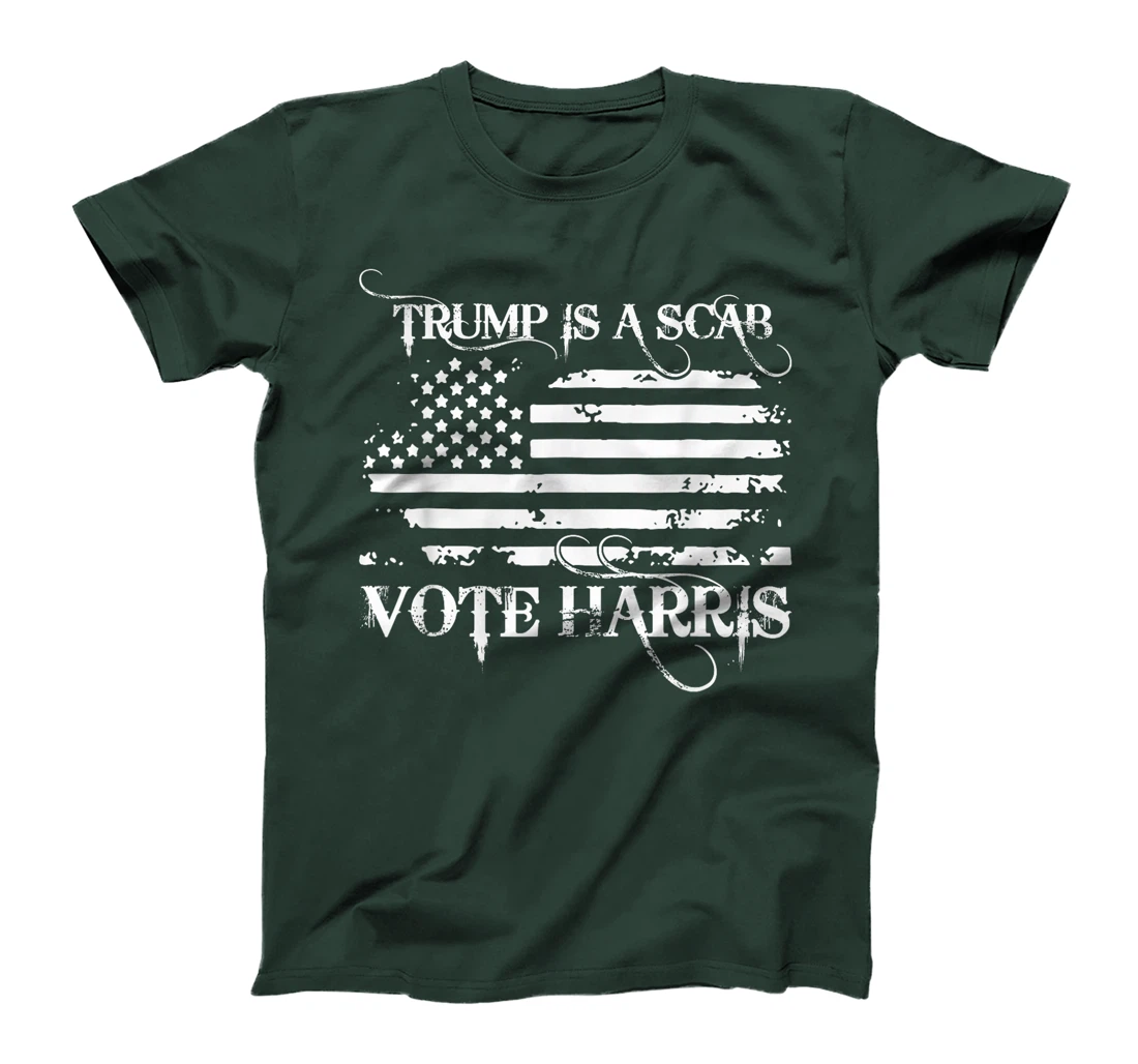 American Flag Funny Trump Is A Scab Vote Harris T-Shirt