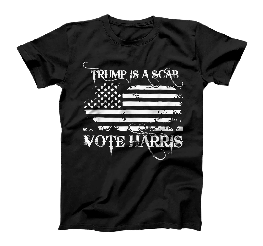 American Flag Funny Trump Is A Scab Vote Harris T-Shirt