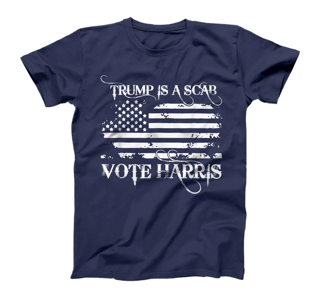 American Flag Funny Trump Is A Scab Vote Harris T-Shirt