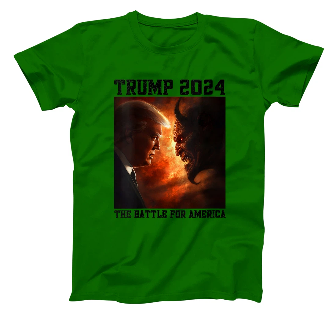 Womens President Trump Versus Devil Last Hope Battle For America T-Shirt