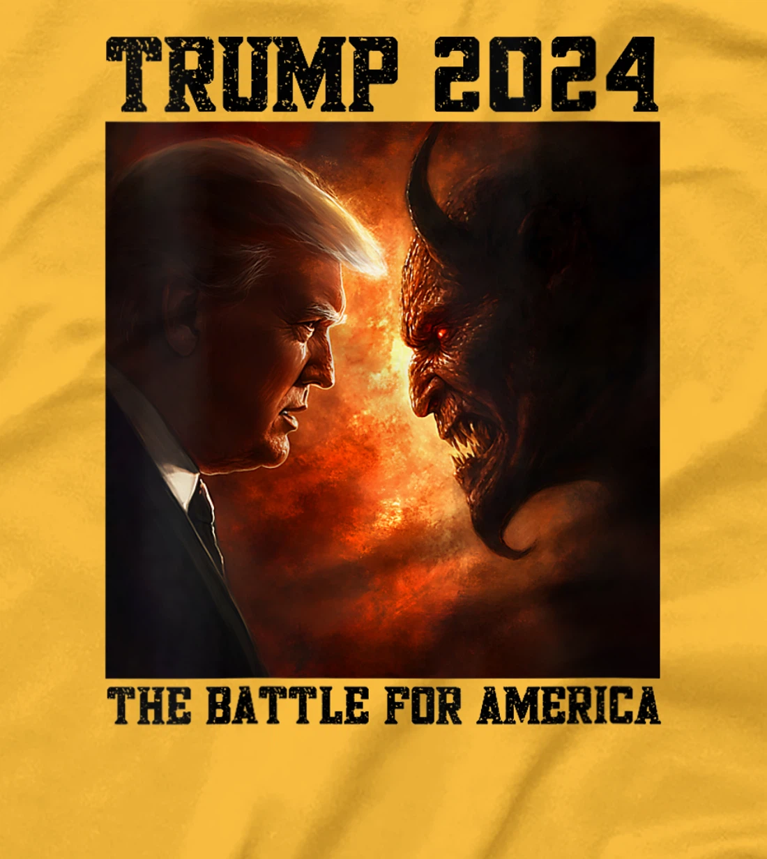 Womens President Trump Versus Devil Last Hope Battle For America T-Shirt