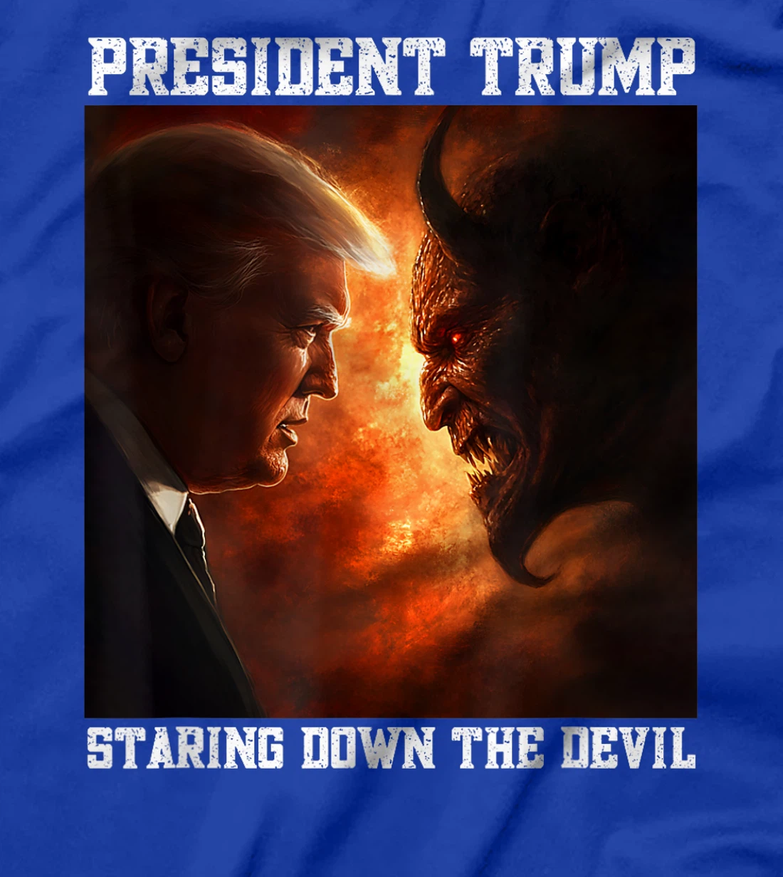 Trump Facing Devil Good Versus Evil Proud Christian Trump T-Shirt