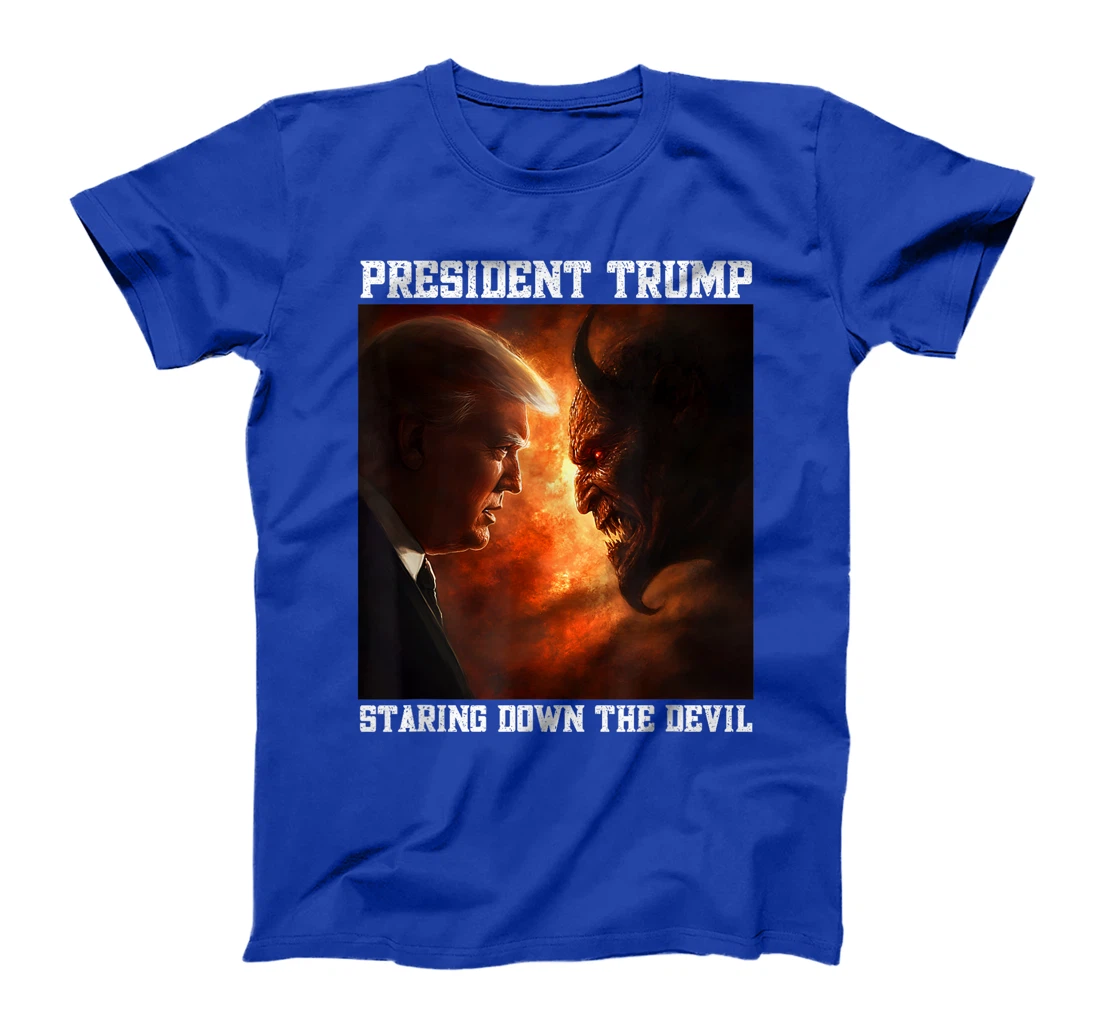 Trump Facing Devil Good Versus Evil Proud Christian Trump T-Shirt