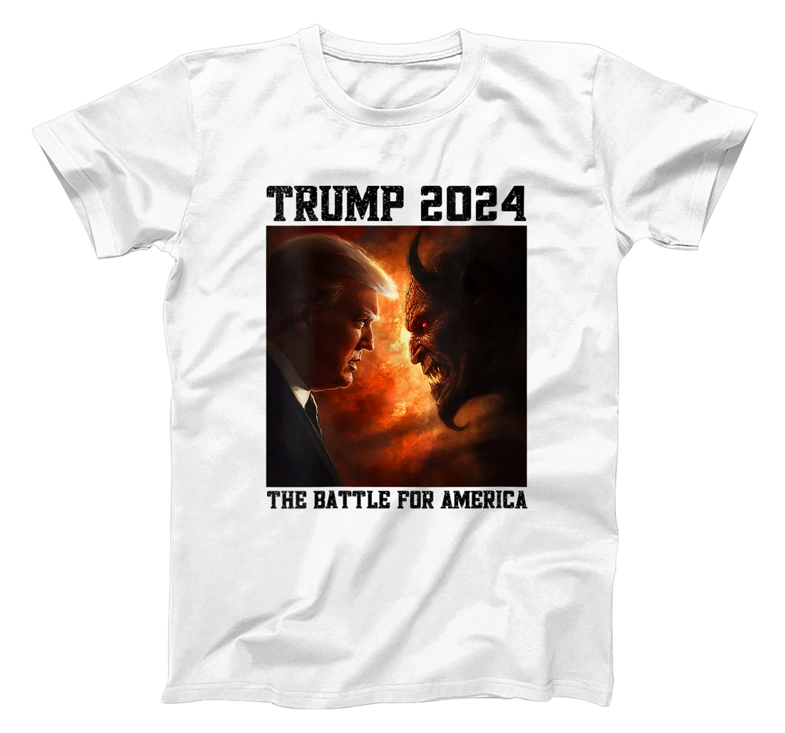 Womens President Trump Versus Devil Last Hope Battle For America T-Shirt
