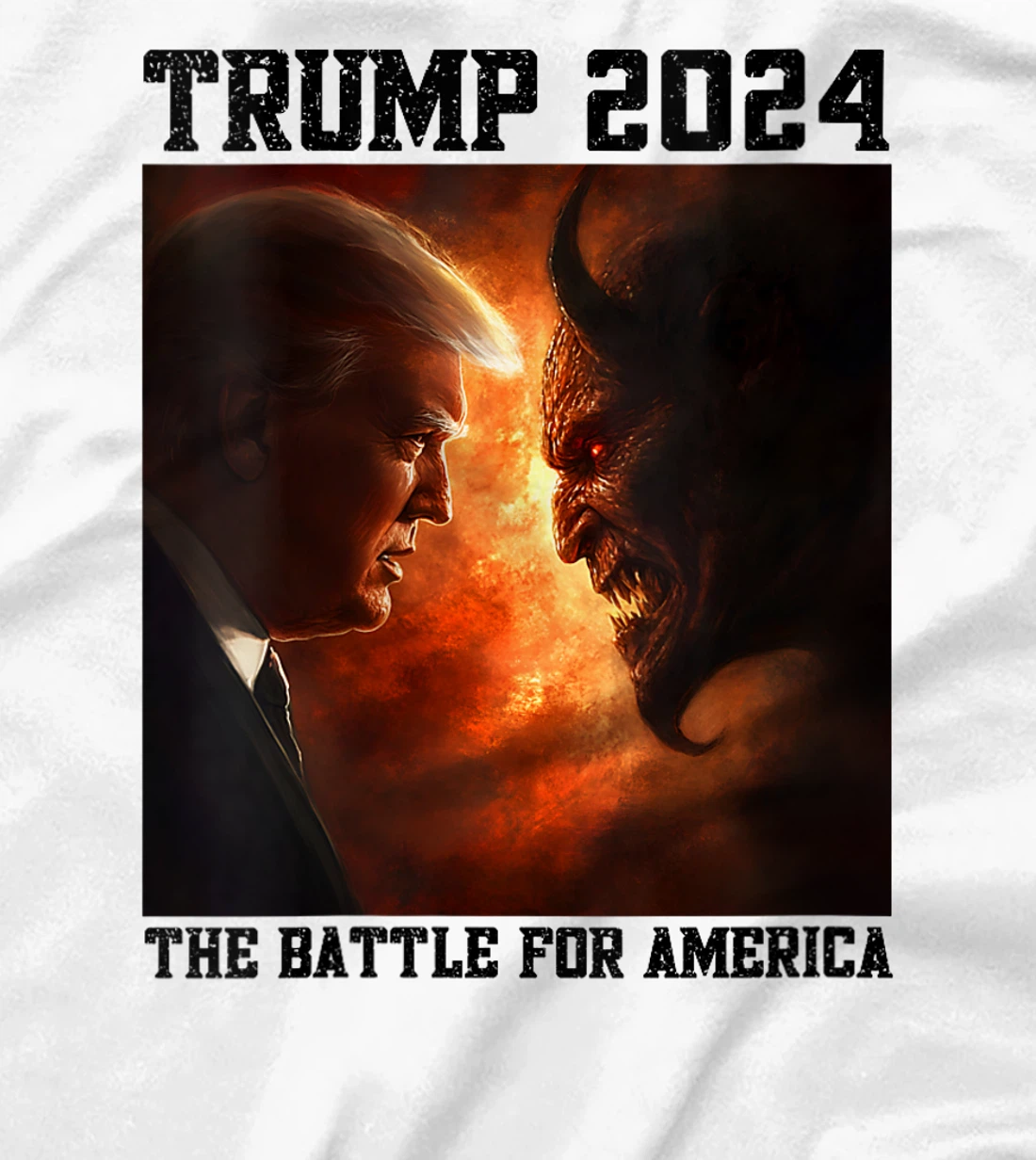 Womens President Trump Versus Devil Last Hope Battle For America T-Shirt