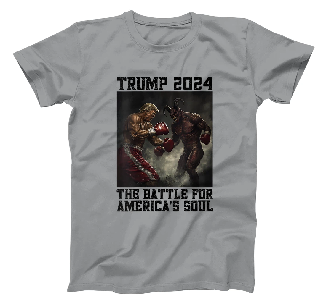 Womens Christians For Trump Boxing Devil Battle For America's Soul T-Shirt