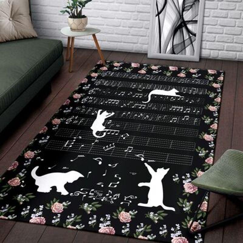 Cat Music Rectangle Rug - Rug, Doormat, Bath Mat