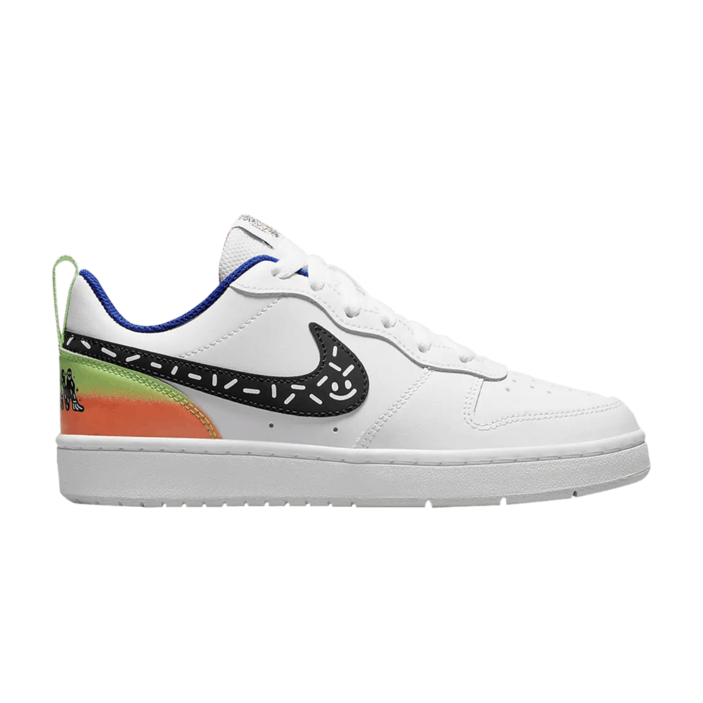 ( Youth ) Nike Court Borough Low 2 White Black Photon Dust DV1367-101
