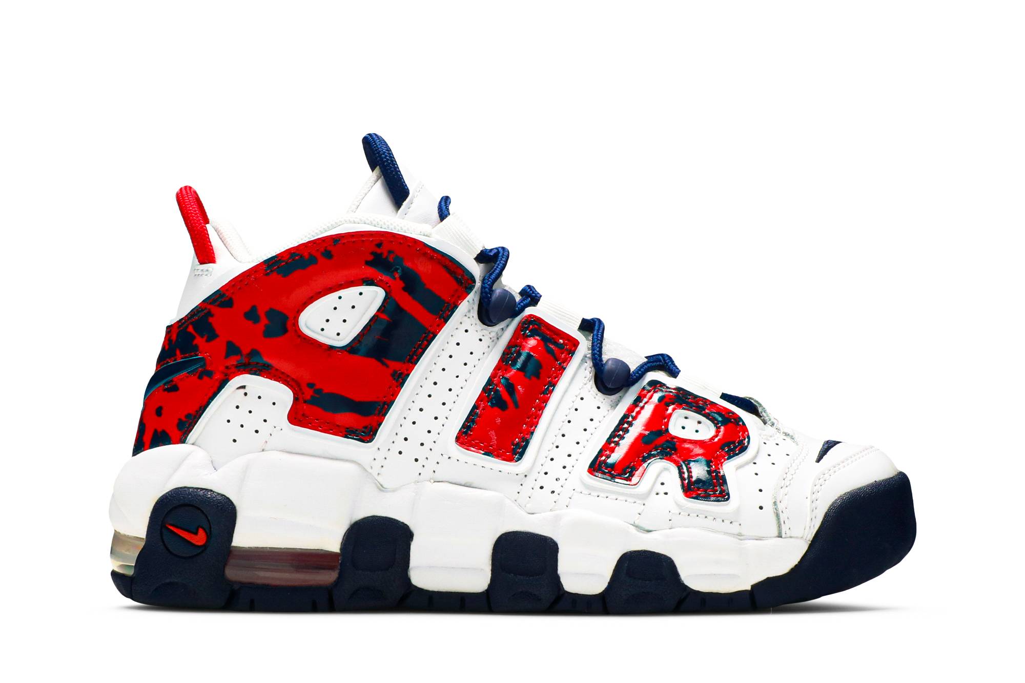 ( Grade School ) Nike Air More Uptempo ‘White Blue Red Camo’ CZ7885-100