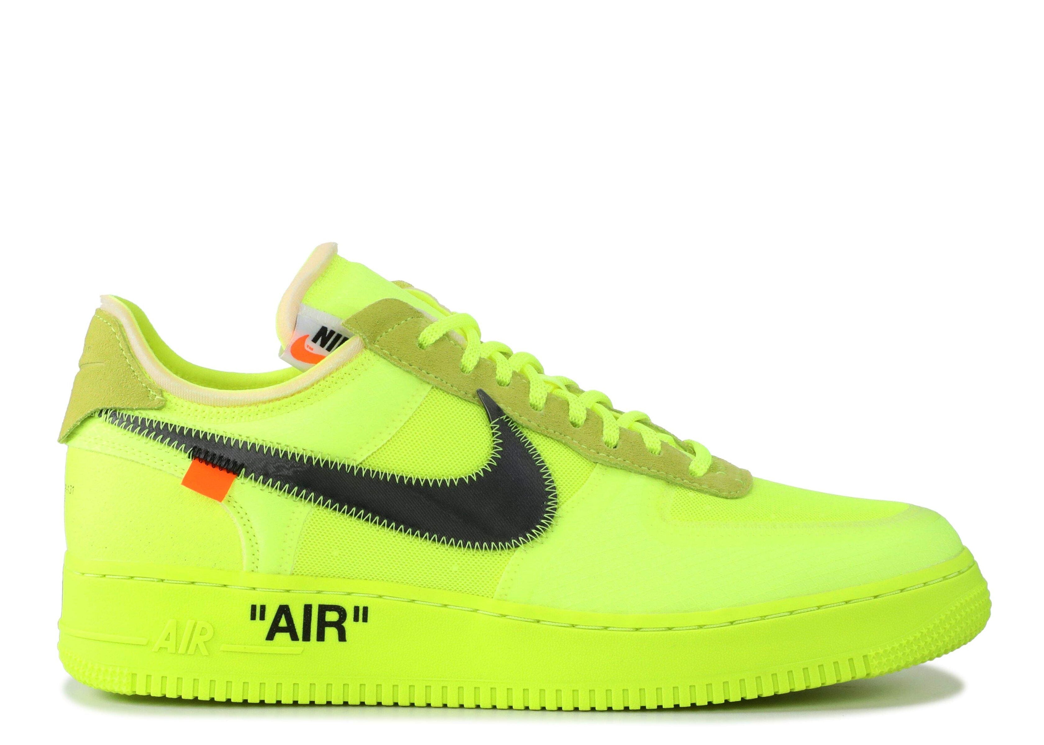 Nike Off-White X Air Force 1 Low ‘Volt’ Unfading Sneaker