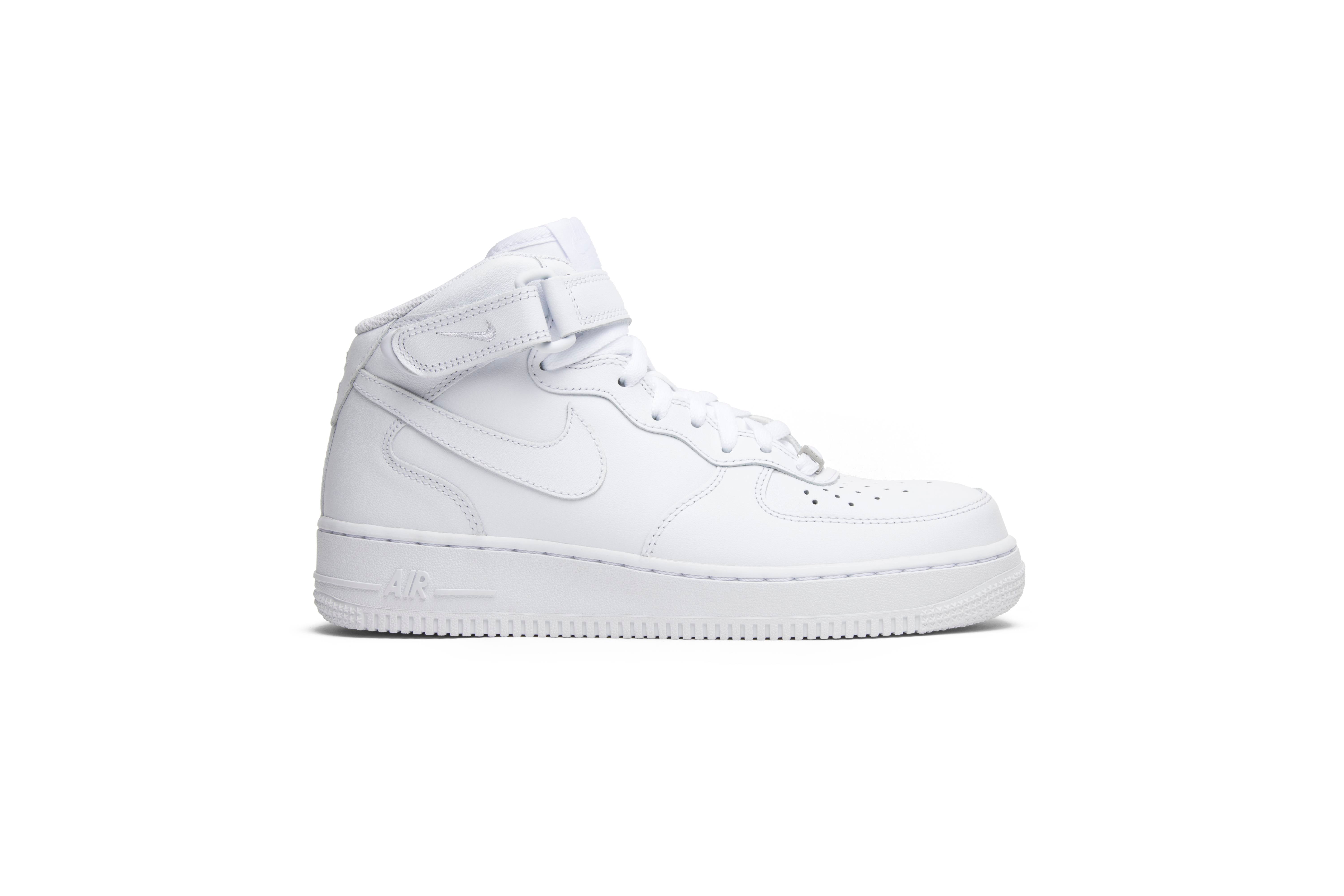 ( Women ) Nike Air Force 1 Mid 07 Leather ‘Triple White’ 366731-100