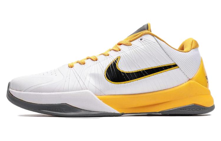 Nike Zoom Kobe 5 White Black Del Sol Metallic Silver 386430-104