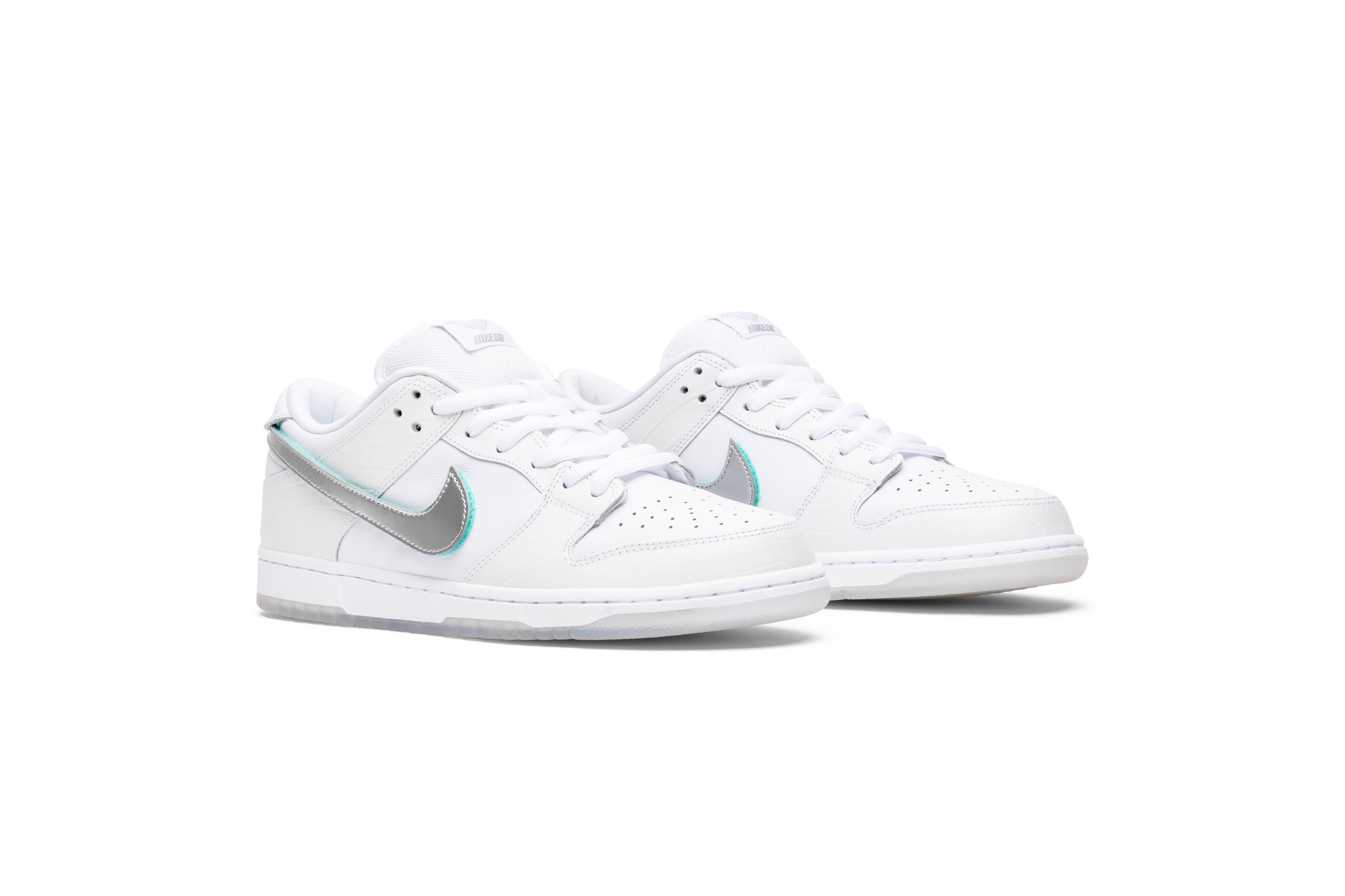 Diamond Supply Co. X Nike SB Dunk Low Pro White Diamond BV1310-100 - Image 8