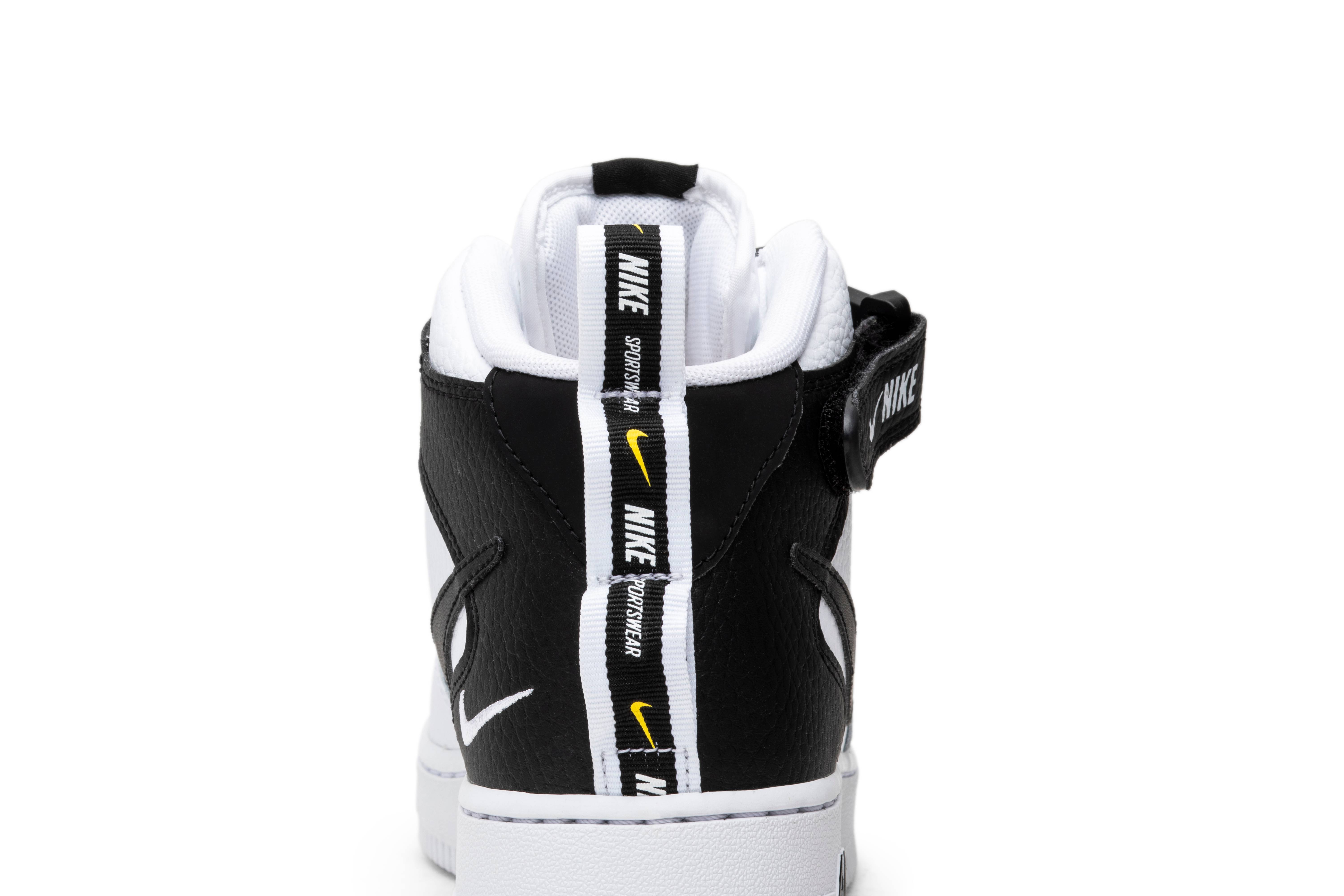 Nike Air Force 1 Mid Utility White Black 804609-103 - Image 14