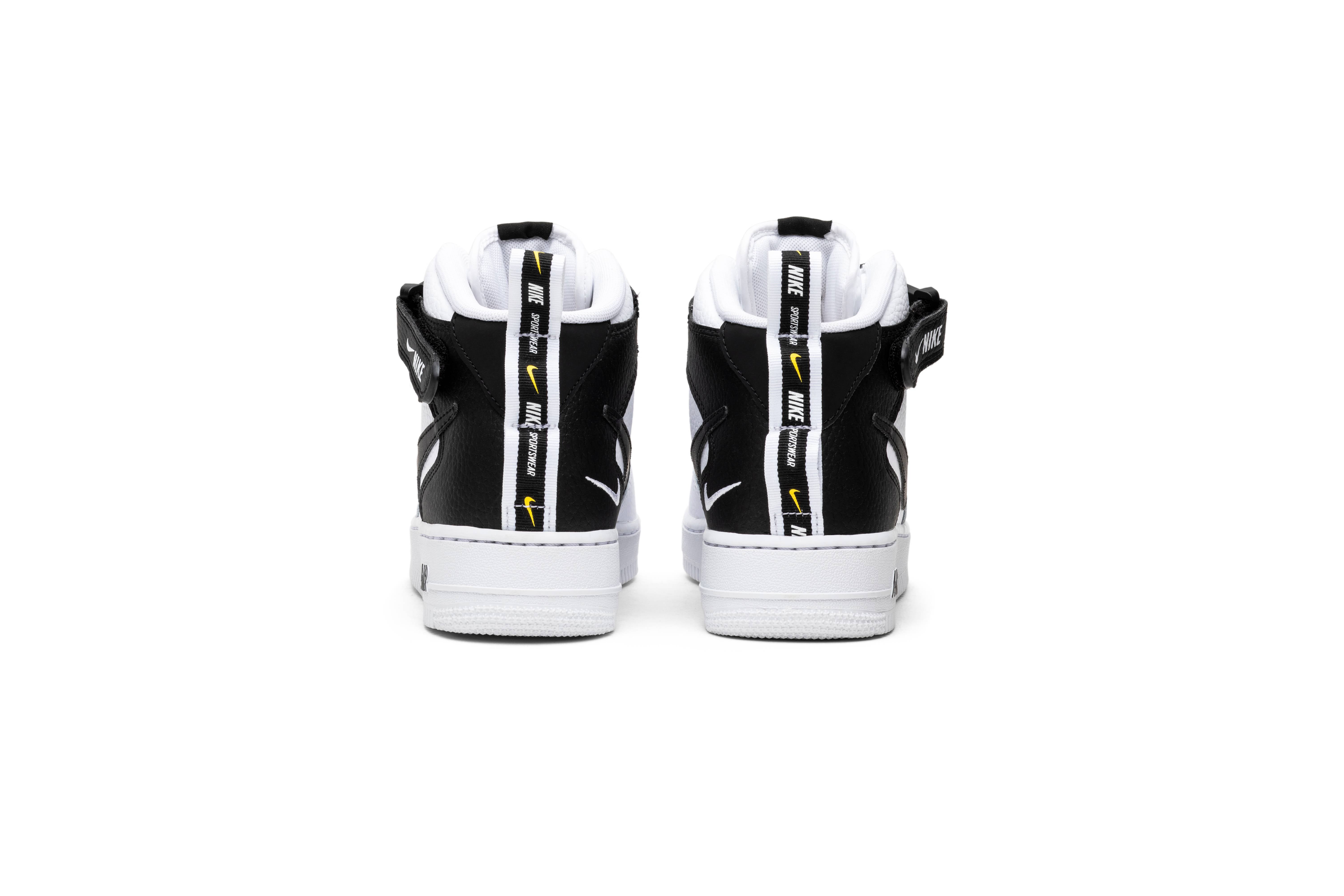 Nike Air Force 1 Mid Utility White Black 804609-103 - Image 13